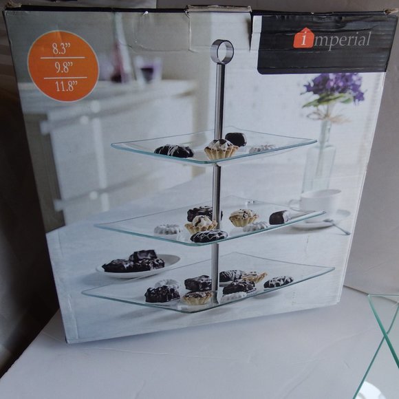 NEW Imperial 3 Tier Cake Hors D'oeuvre Candy Tray - Picture 4 of 5